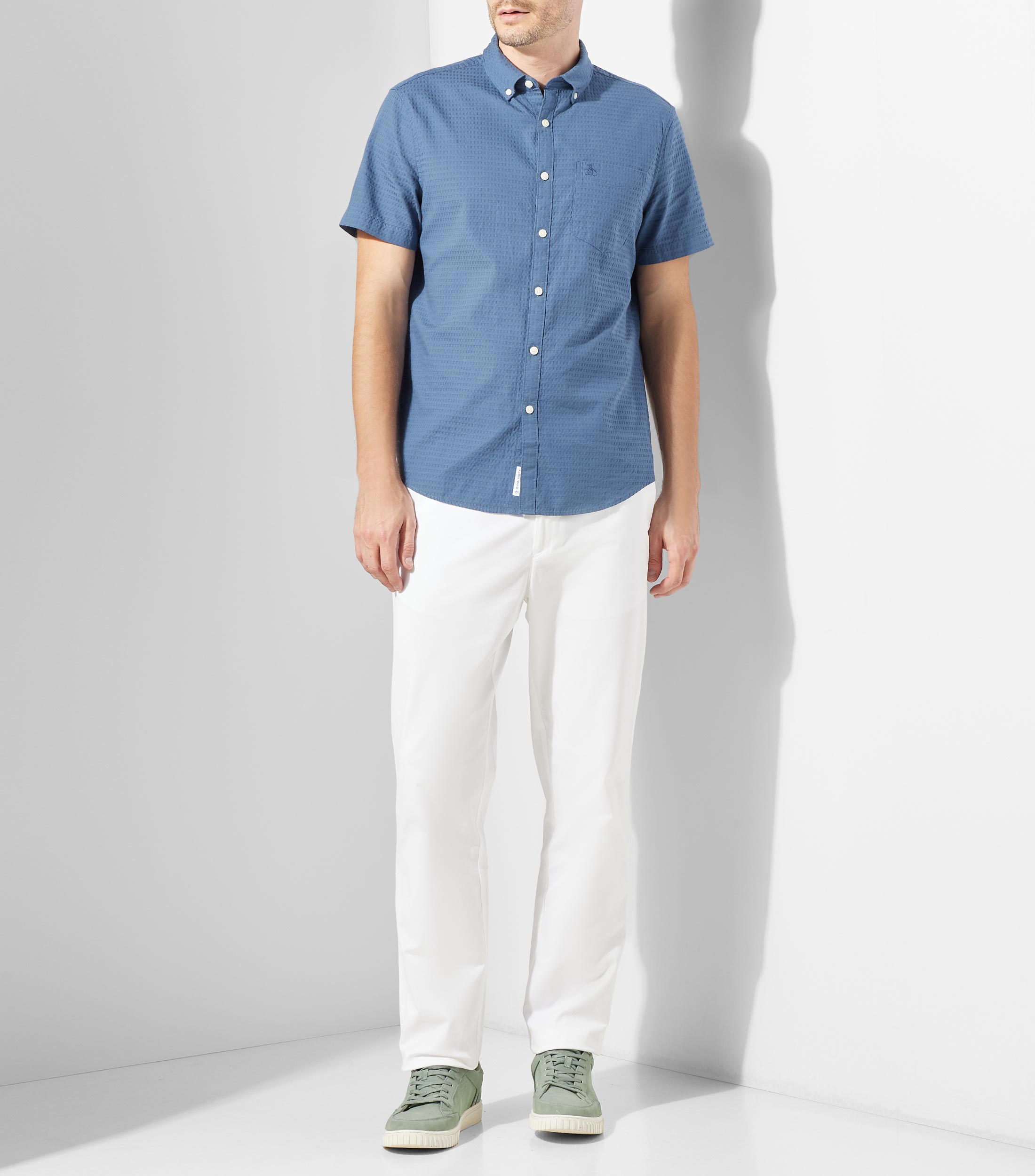 Camisa microdiseño manga corta Hombre